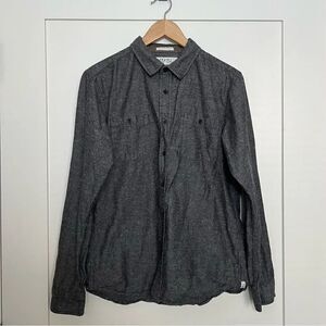 EZEKIEL Shirt Mens Medium Charcoal Gray Long Sleeve Button Up 100% Cotton